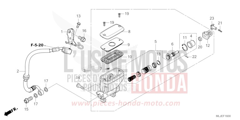 REAR BRAKE MASTER CYLINDER for Gold Wing MAT ARMRED GREEN METALLIC (G208) from 2024